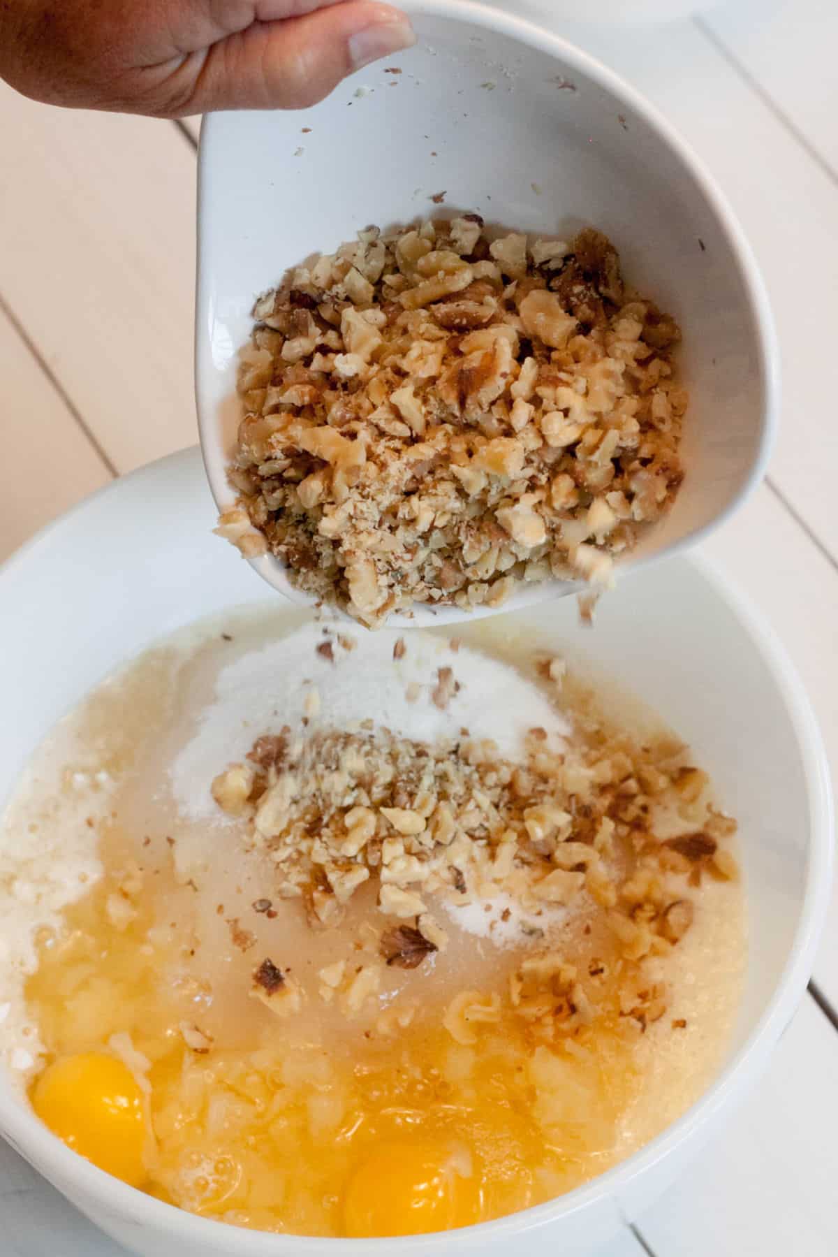 mixing ingredients for Hawaiian cake recipe