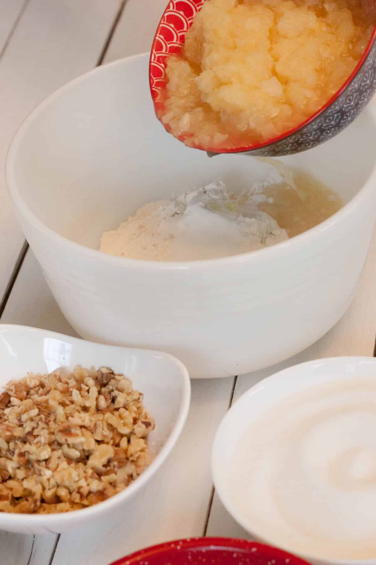blending ingredients for hawaiian cake