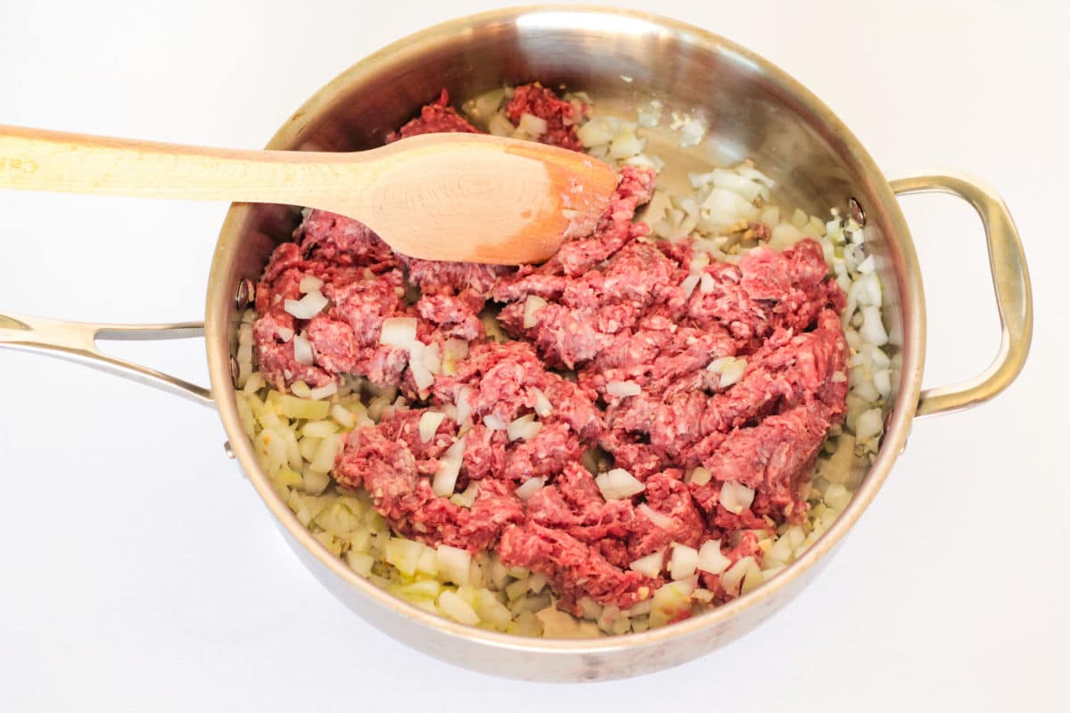 browning beef for lasagna