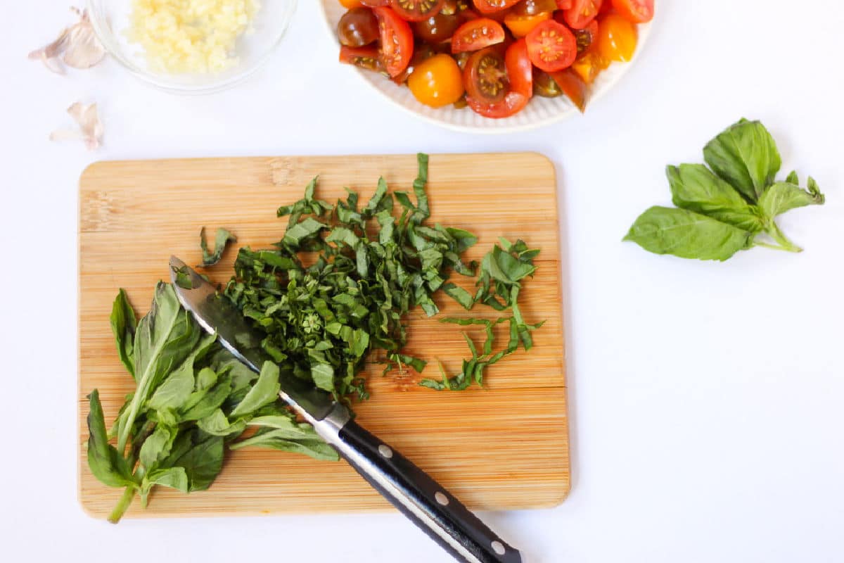 chopping parsley