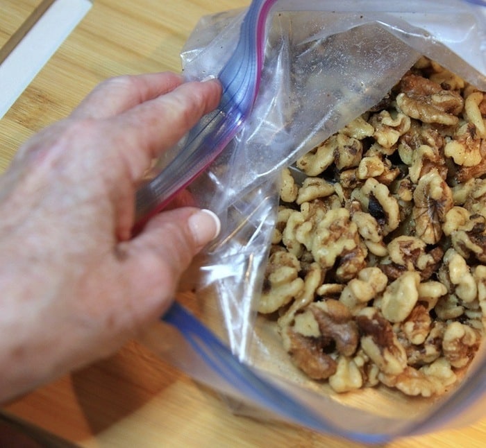 raw walnuts in a bag 