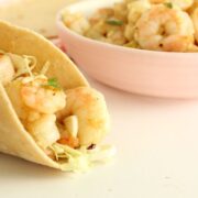shrimp in soft tacos