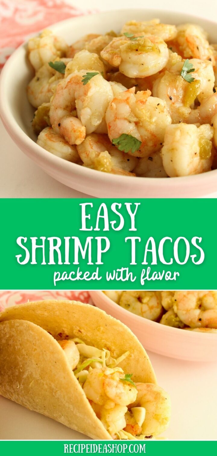pin collage with shrimp tacos
