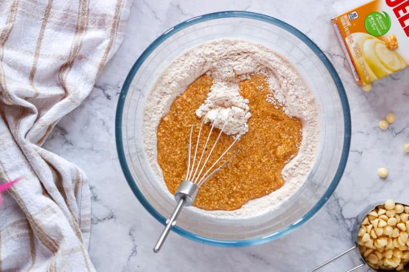 mixing wet and dry ingredients