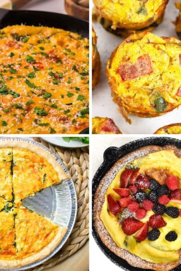 collage with 4 images egg recipes