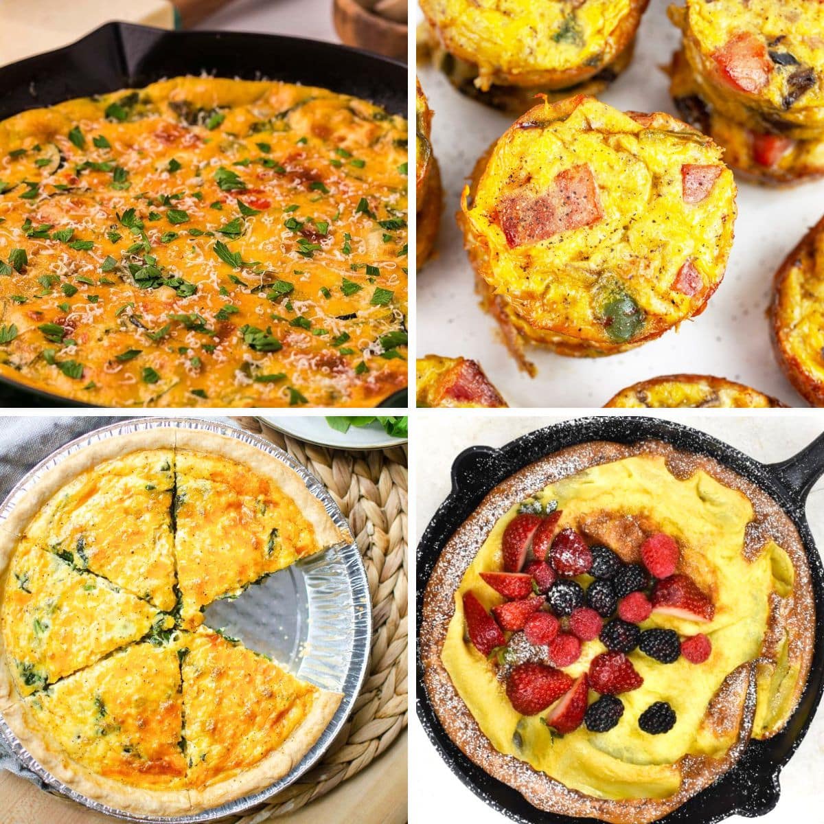 4 image collage egg recipes