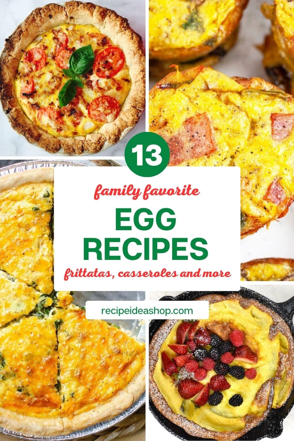vertical collage with egg recipes and text overlay