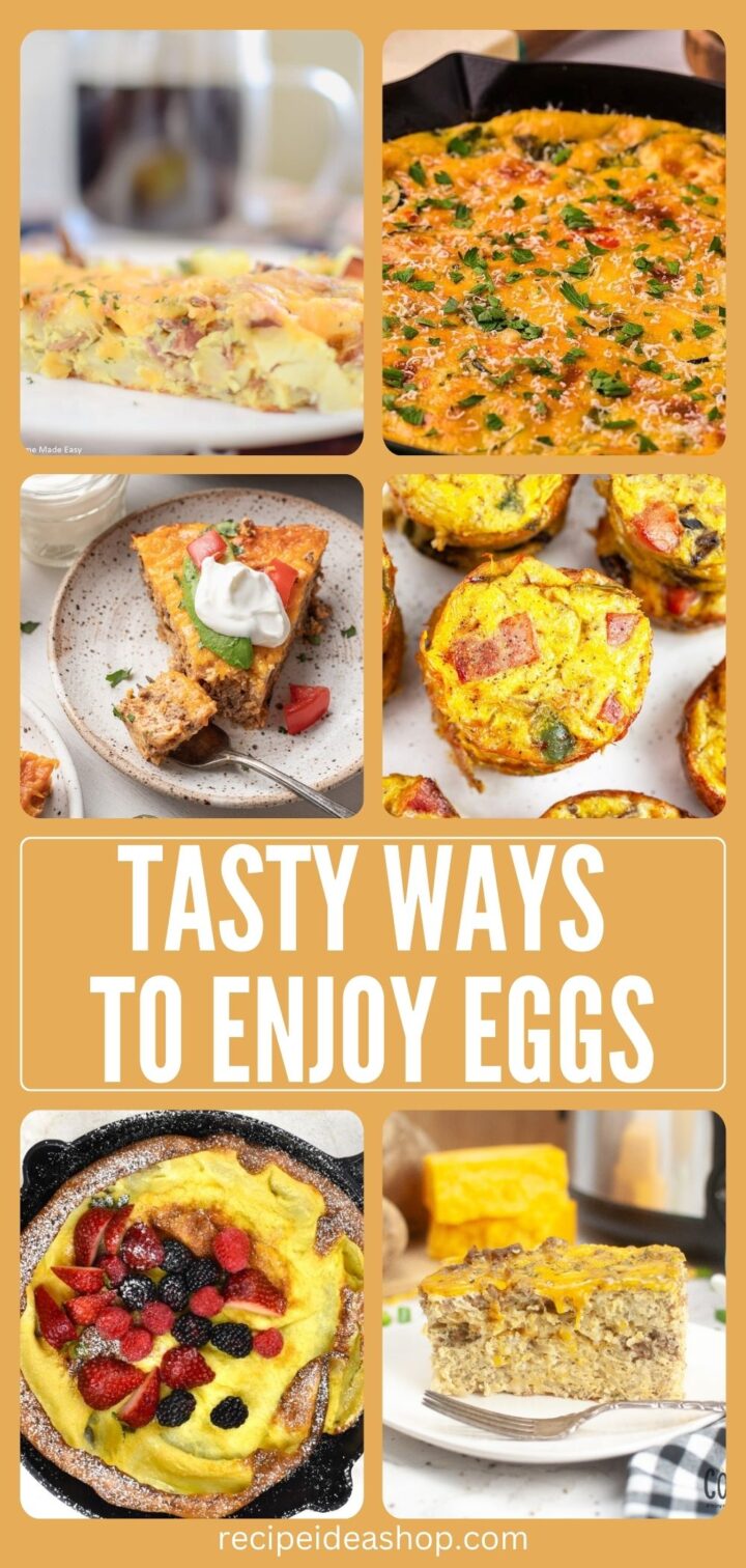 6 image collage egg recipes