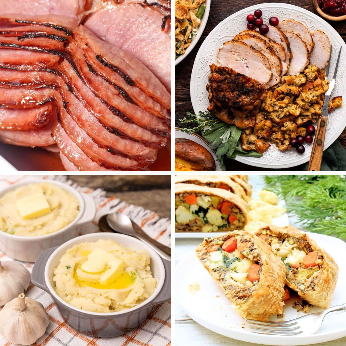 4 image collage Friendsgiving Dinner Ideas