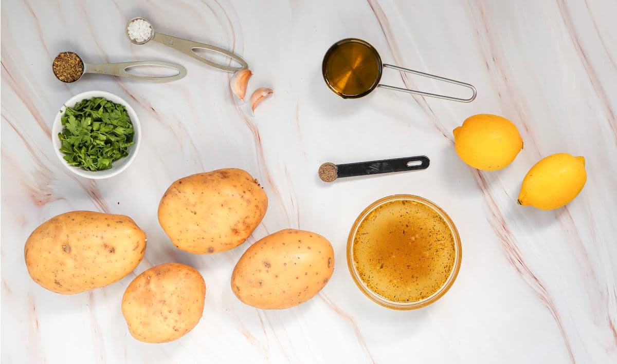 ingredients for lemon greek potatoes