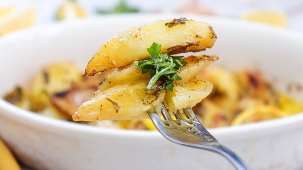 close up of potato wedges