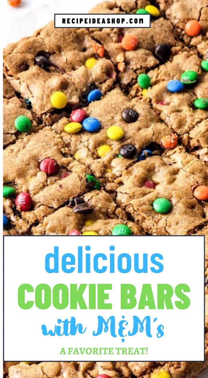 top view of m&M cookie bars