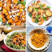 collage with 4 squash recipes