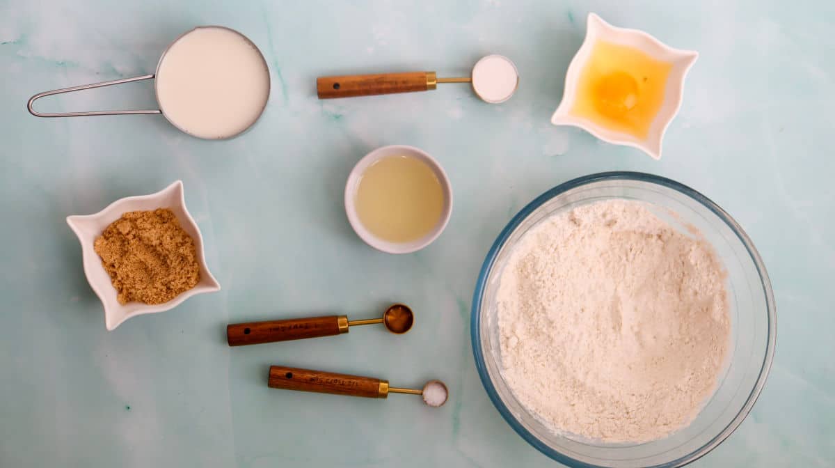 ingredients for waffle batter