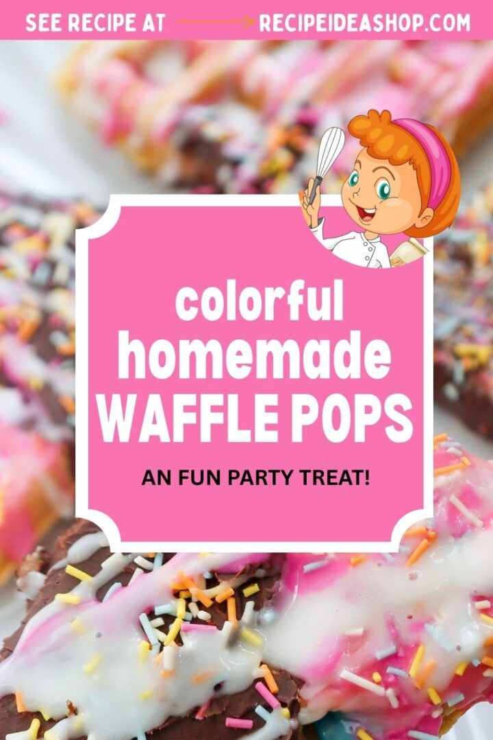 vertical image with text waffle pops