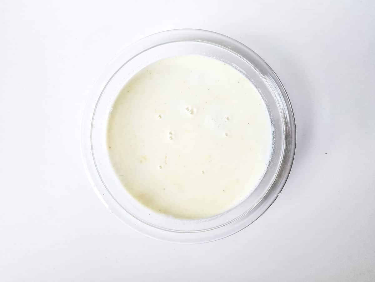whisking milk for pudding