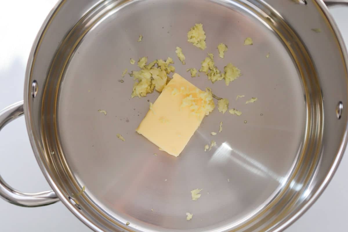 melting butter and garlic