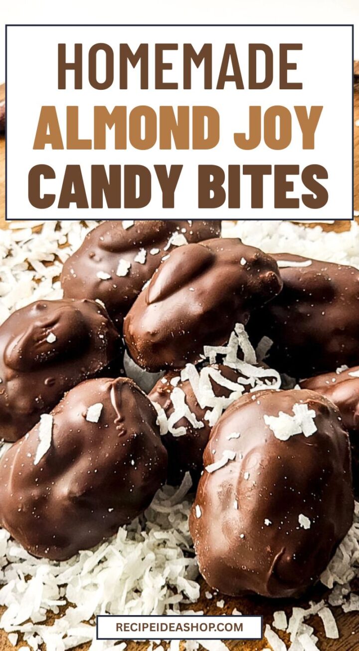 homemade almond joy bites vertical image with text