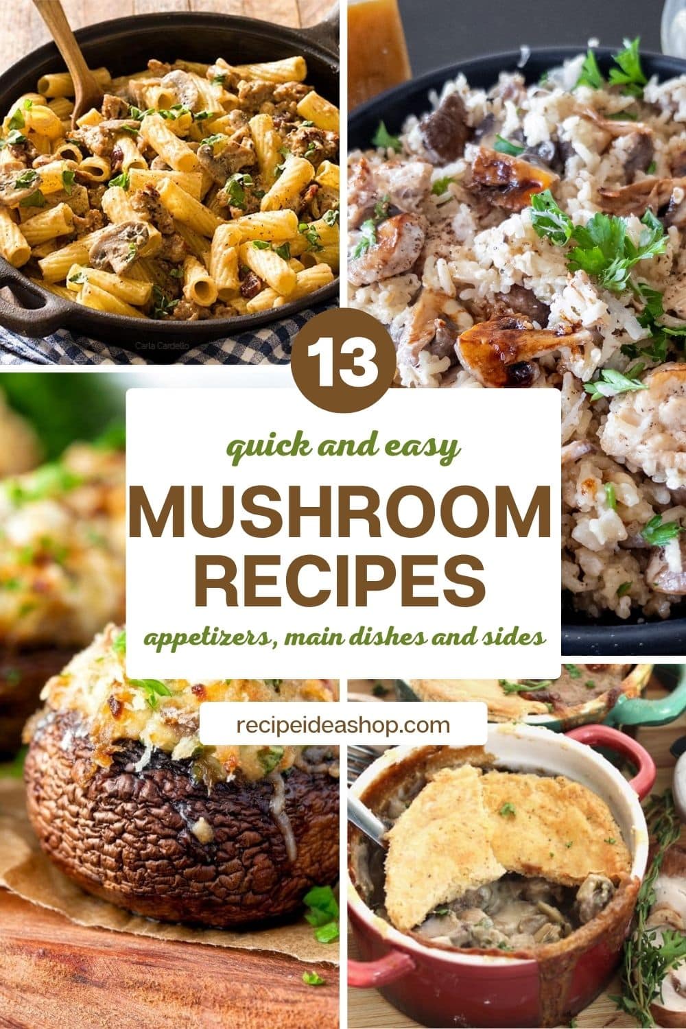4 image collage mushroom recipes