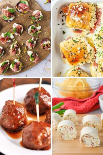 collage with party buffet food
