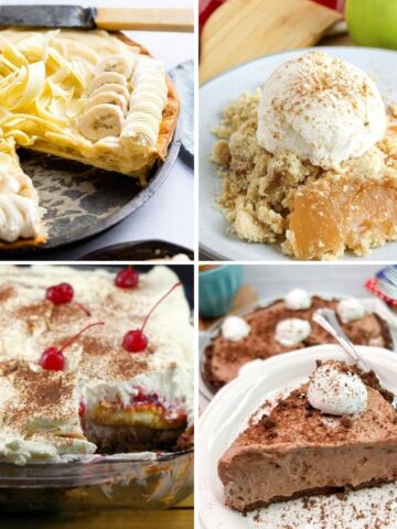collage with 4 images potluck desserts