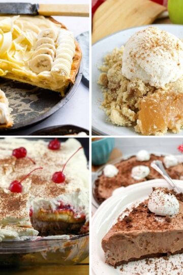 collage with 4 images potluck desserts