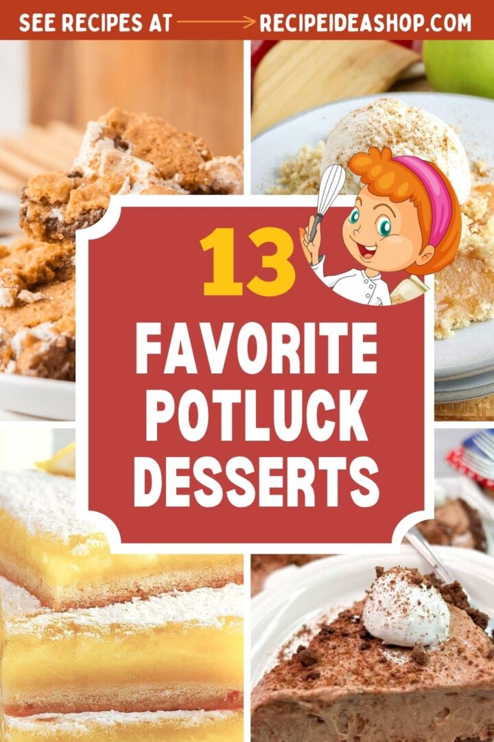 collage with 4 images potluck desserts