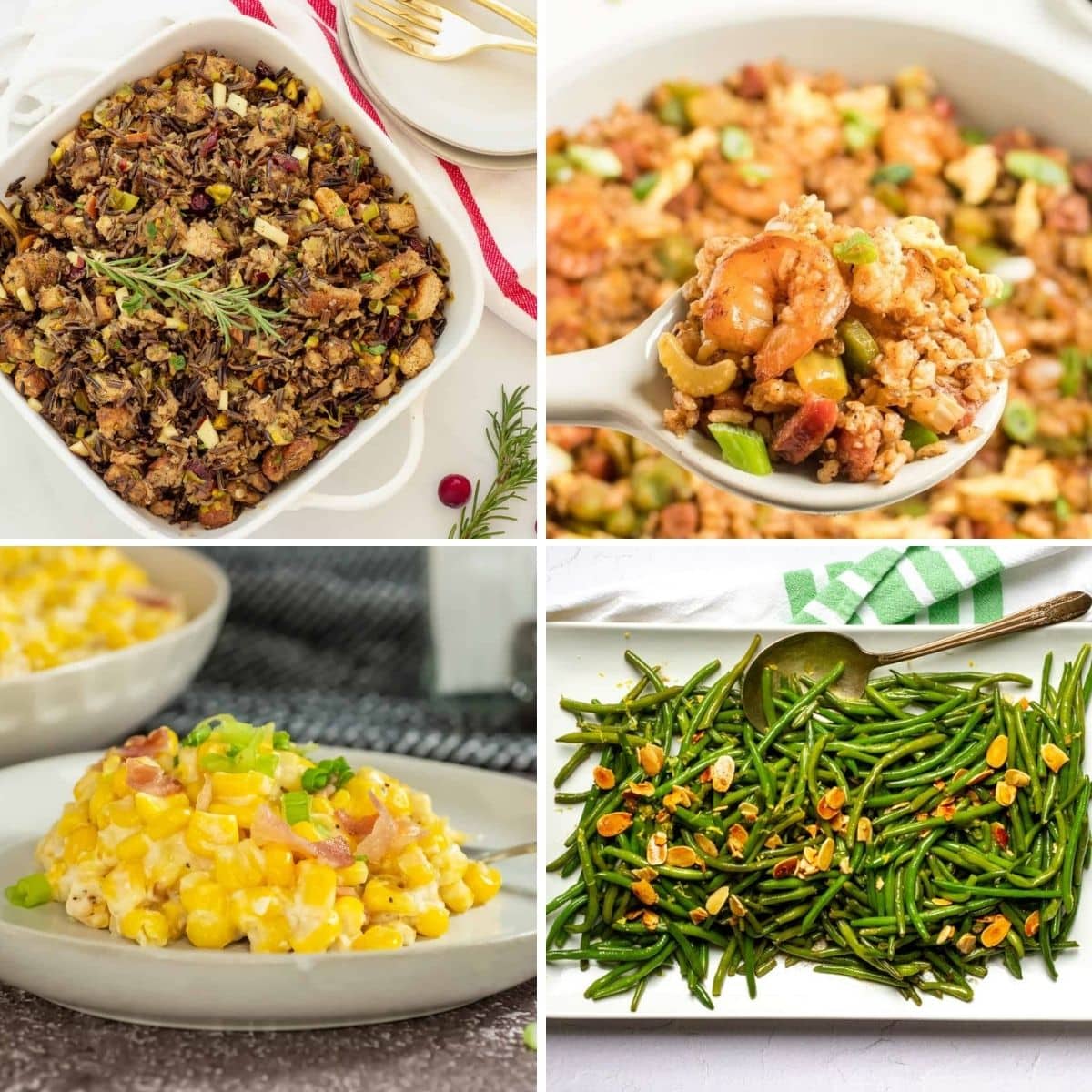 collage with 4 images potluck recipes