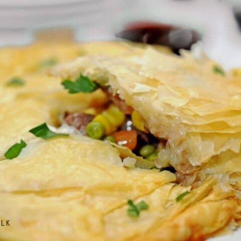 chicken pot pie with flaky crust