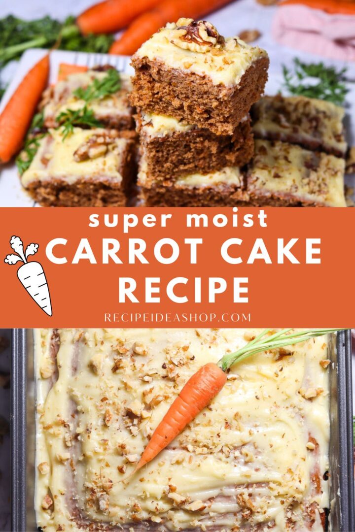 2 image collage with carrot cake