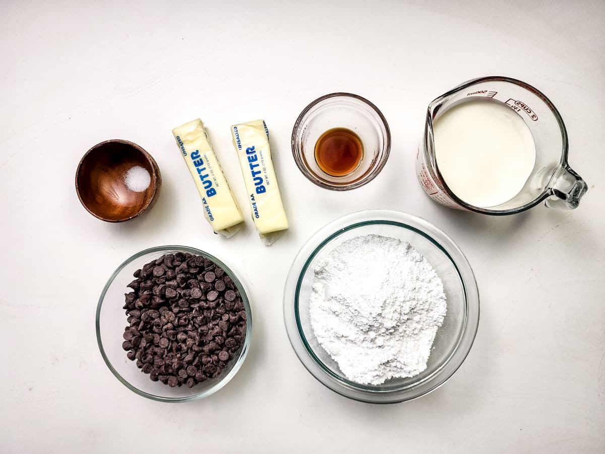 ingredients for chocolate frosting