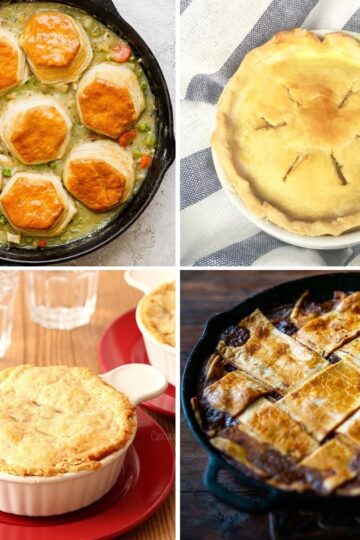 Collage with 4 images pot pies