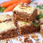 top view of sliced carrot cake