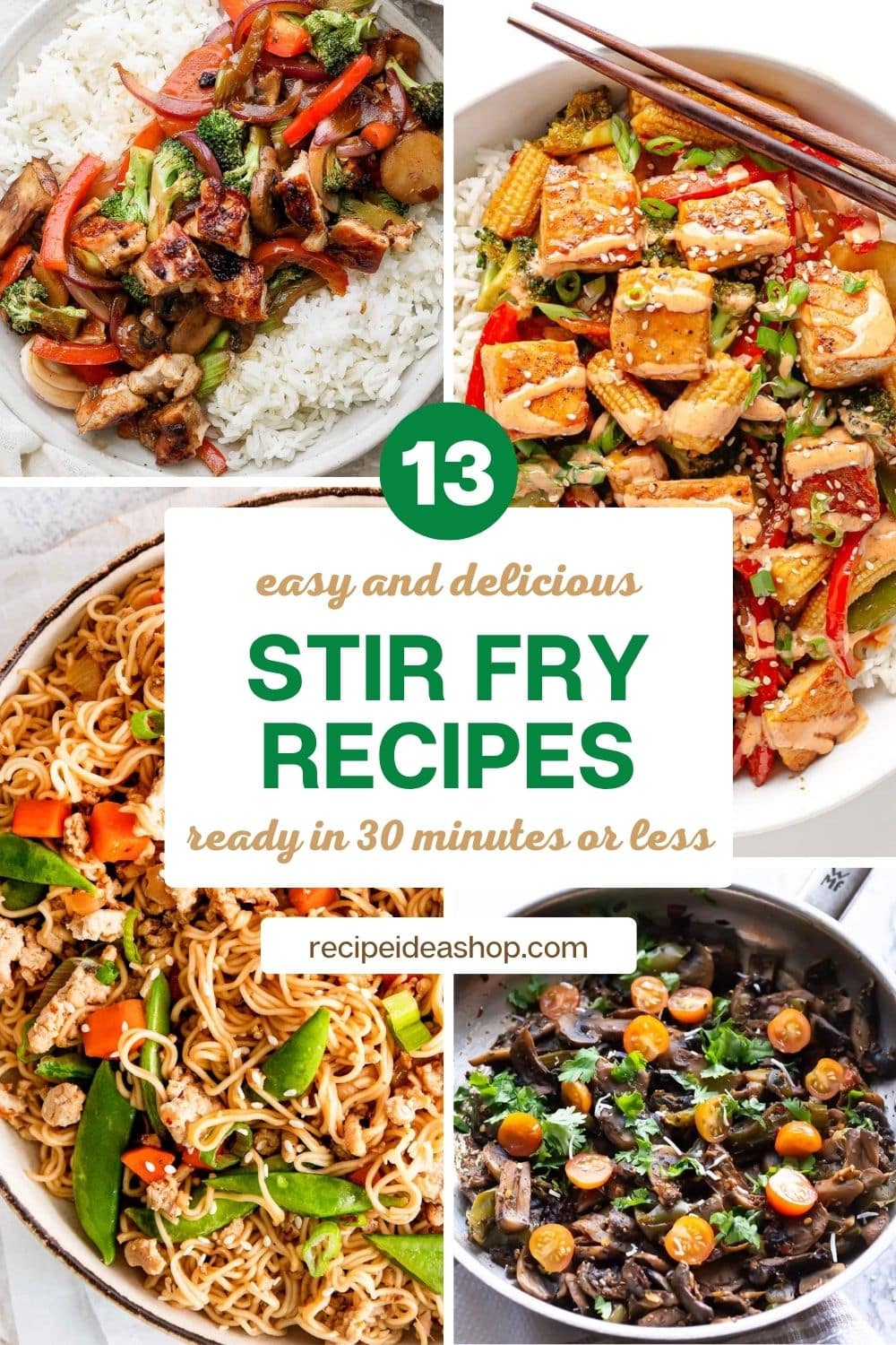 4 image collage stir fry recipes