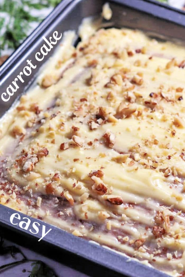 This easy carrot cake starts with a box mix and then we add goodness.