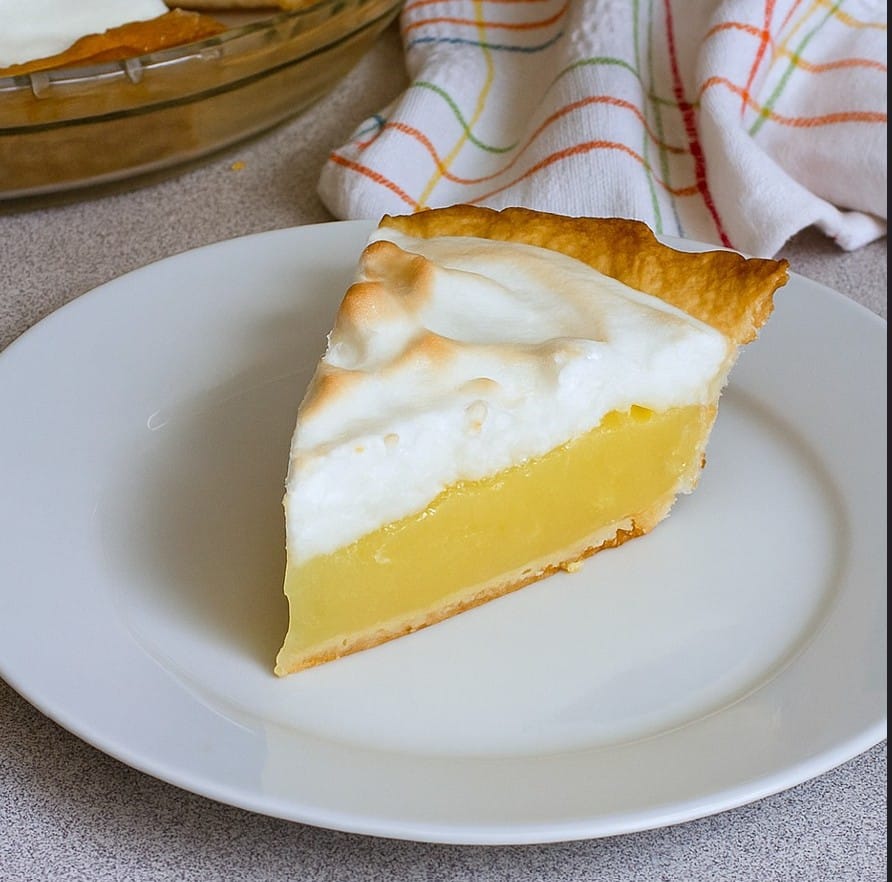 slice of homemade lemon meringue pie