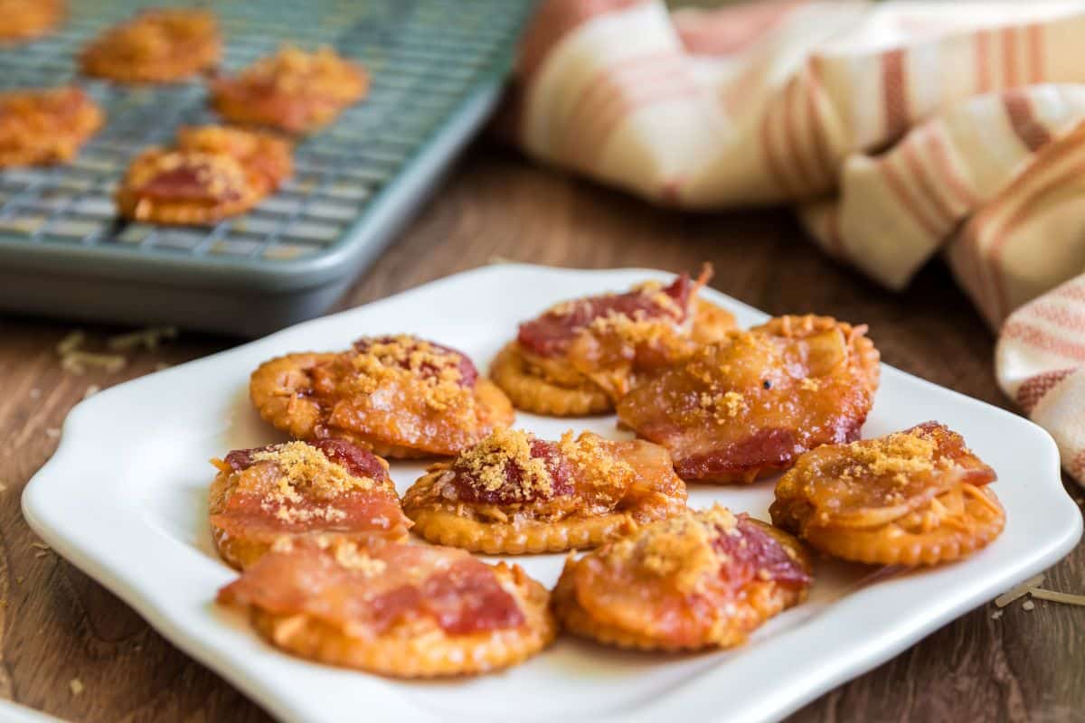 spicy glazed bacon cracker appetizers