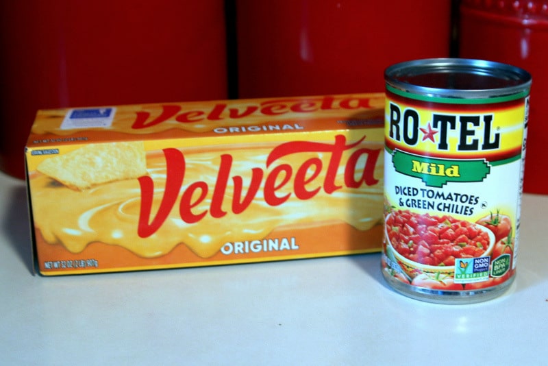 Ingredients for Rotel Velveeta Cheese Dip