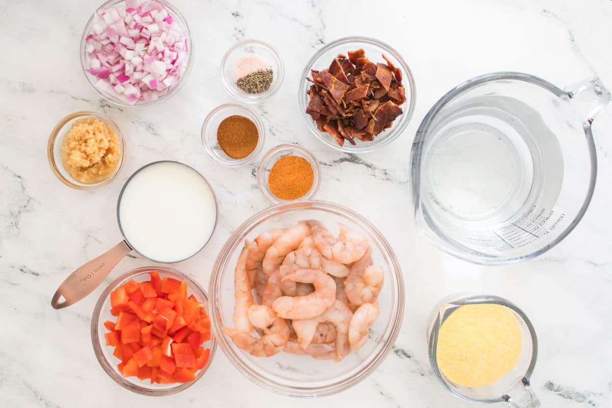 ingredients for Cajun Shrimp and Grits