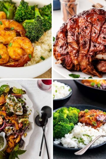 collage with Dishes with Honey