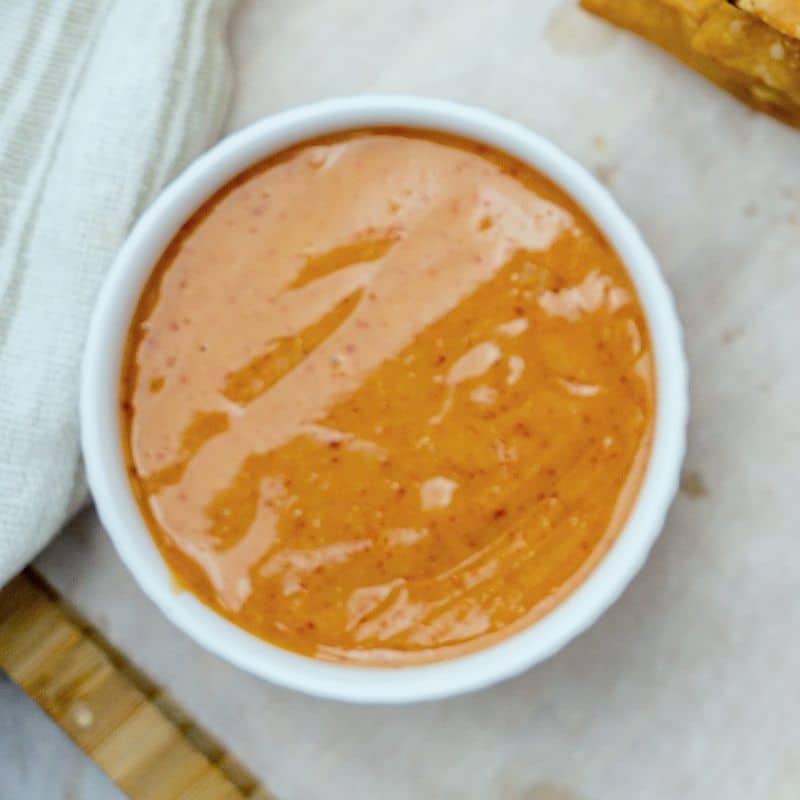 Fry sauce for dipping the Spring Rolls has a tangy and spicy taste.