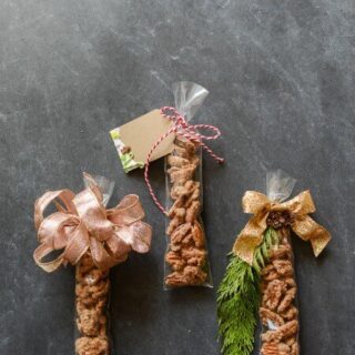 gingerbread spiced nuts in gift bags