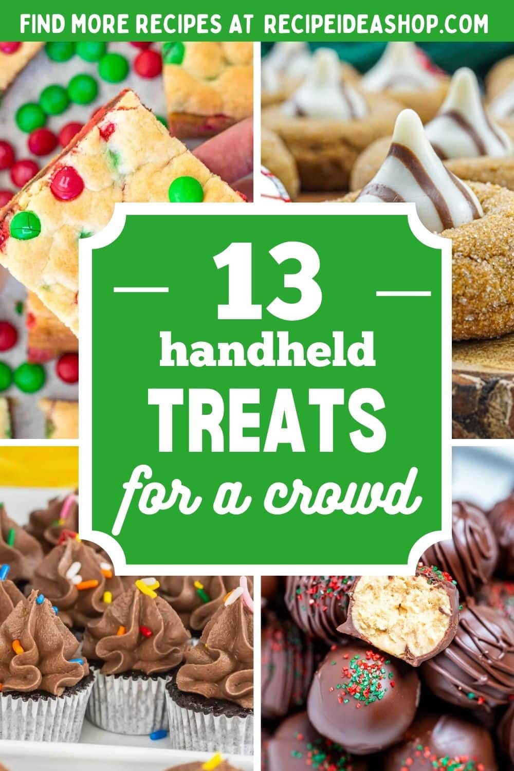 4 image collage with handheld treats