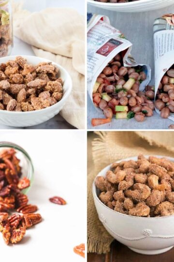 4 image collage nut dishes