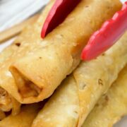 homemade chicken and vegetable filled spring rolls