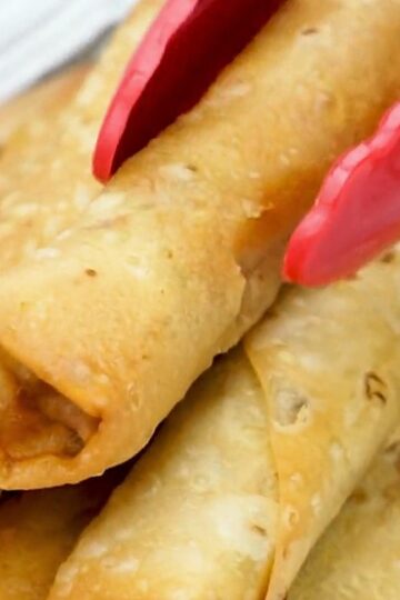 homemade chicken and vegetable filled spring rolls