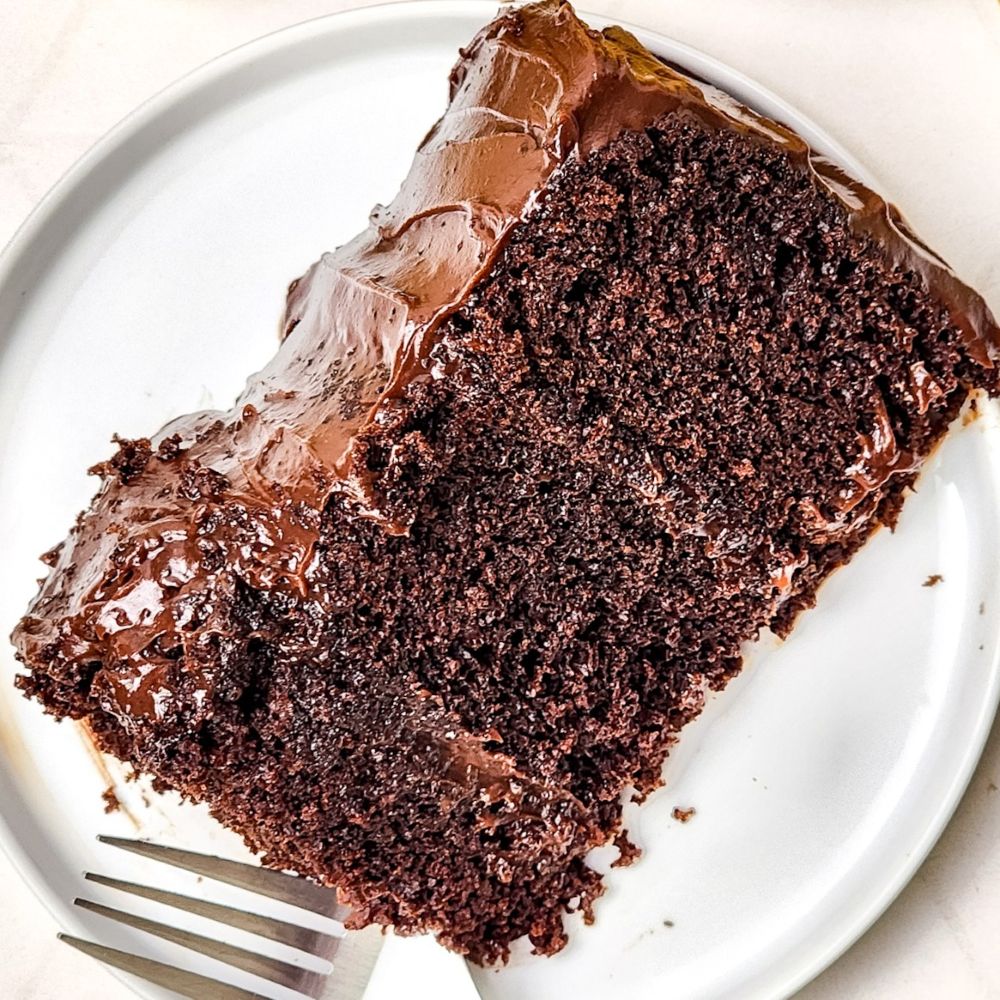 slice of copycat recipe Matilda Chocolate Cake
