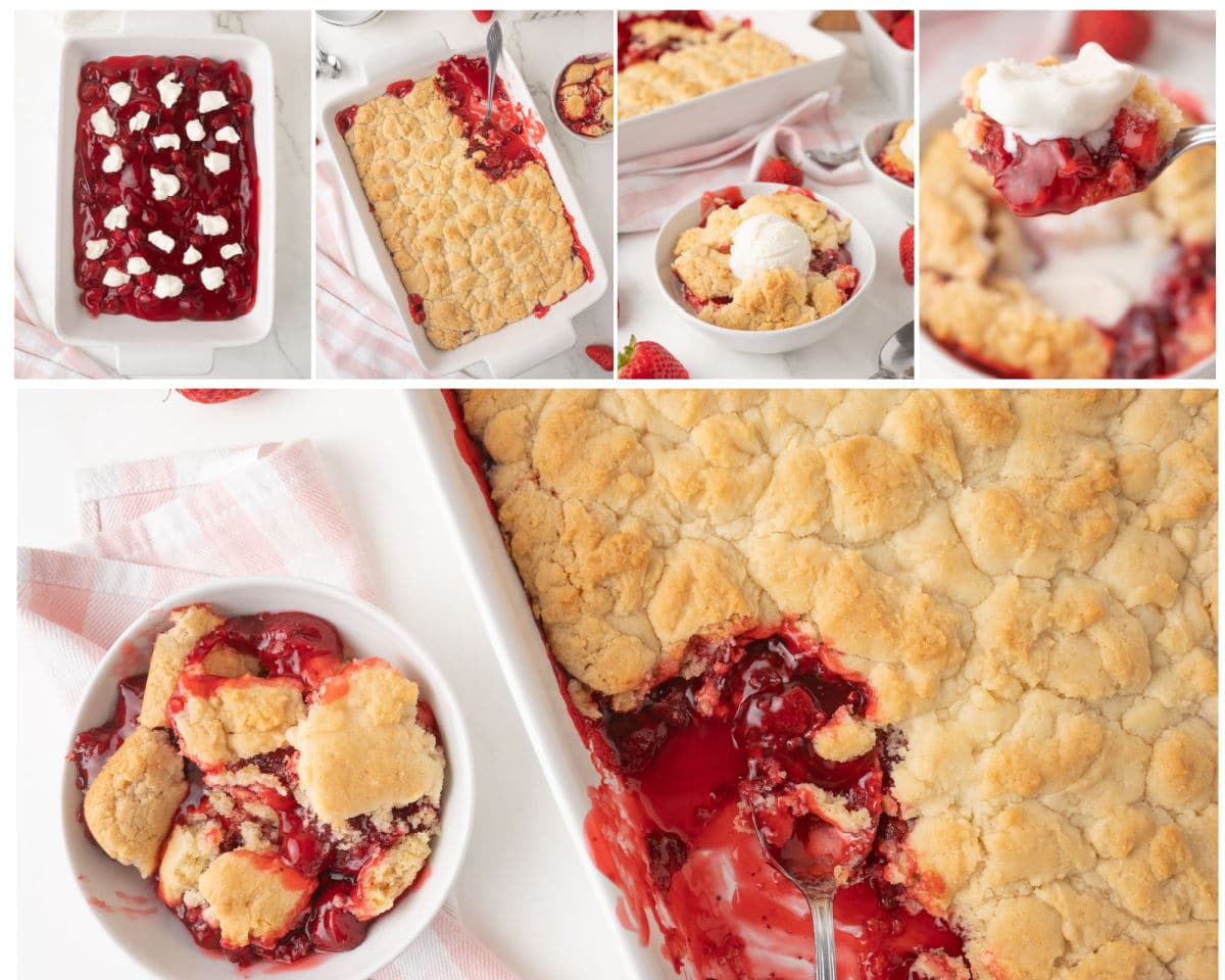 Strawberry Dump Cake photo collage