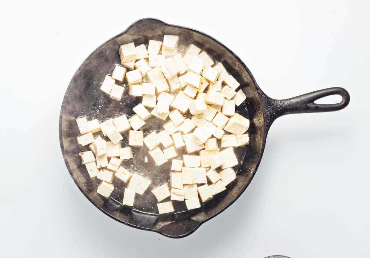 cooking tofu in oil