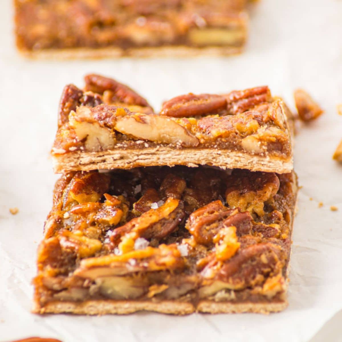 pecan pie bark top view
